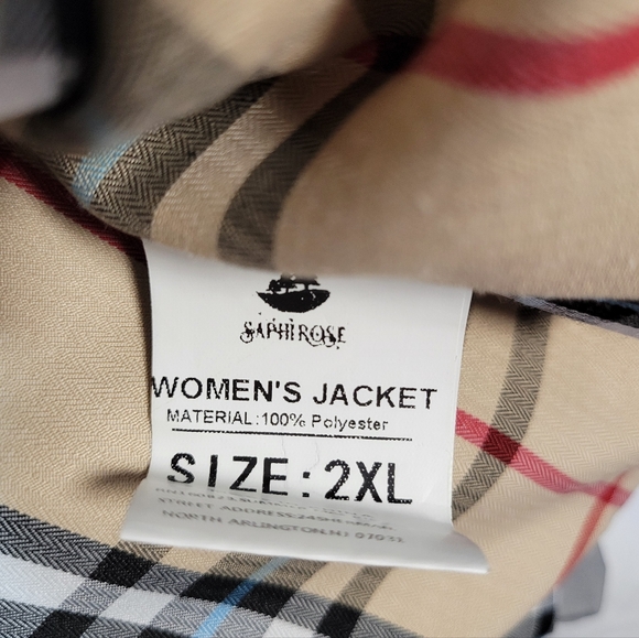 Saphirose Windbreaker Anorak Gray Long Hooded Rain Lightweight Spring Jacket - Picture 8 of 11